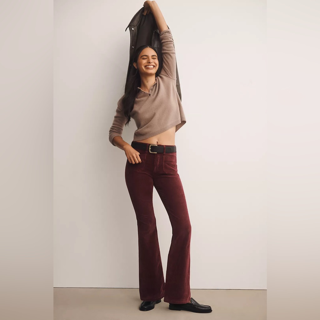 The Icon Corduroy Flare Jeans By Pilcro: Mid-Rise Edition